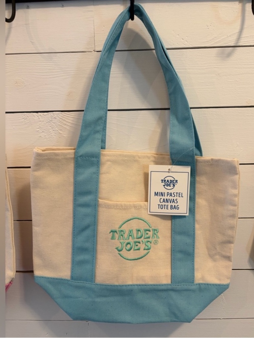 Trader Joe’s Pastel Mini Tote Bag- Light Turquoise